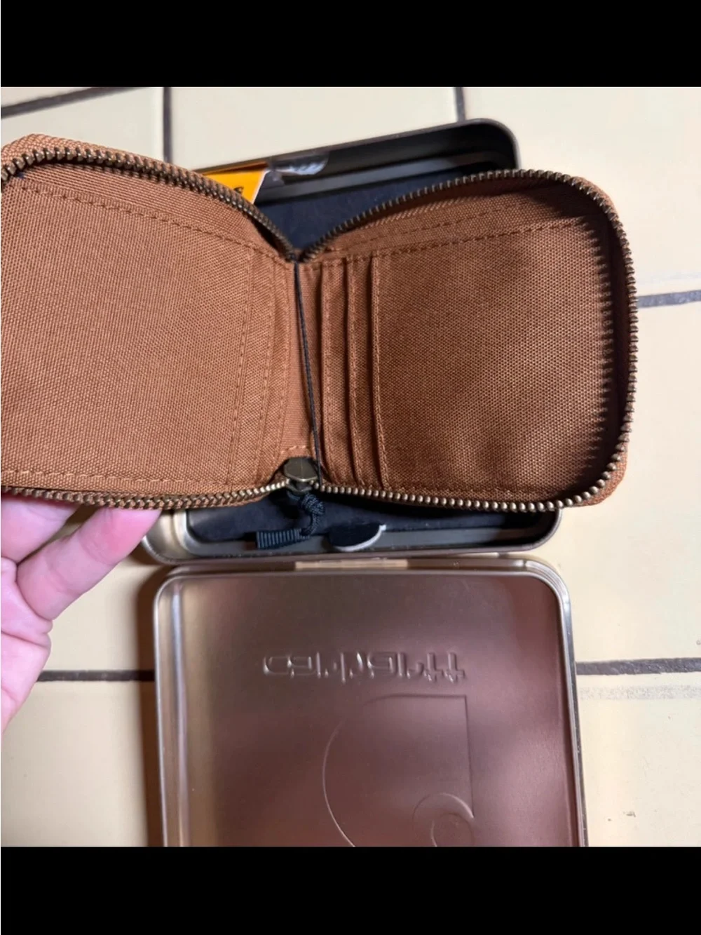 Carhartt Brown Cordura Nylon Zipper Wallet - Compact Card Holder